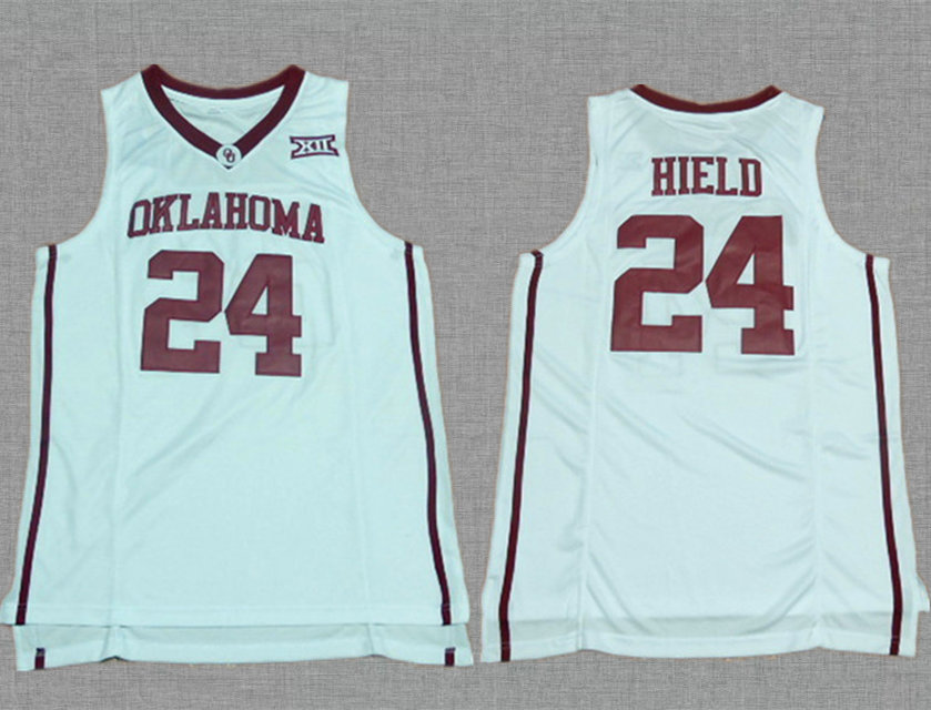 Oklahoma Sooners 24 Buddy Hield White NCAA Basketball Jersey - Click Image to Close