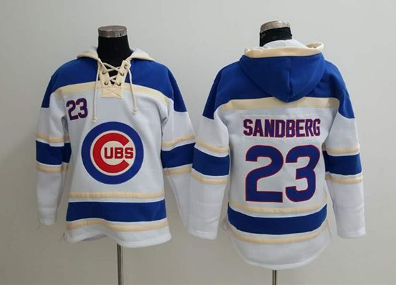 Cubs 23 Ryne Sandberg White All Stitched Sweatshirt