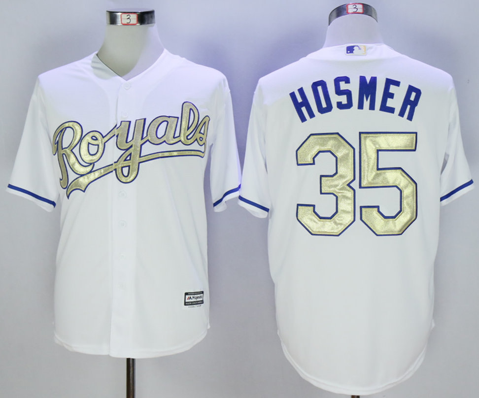 Royals 35 Eric Hosmer White 2015 World Series Champions New Cool Base Jersey