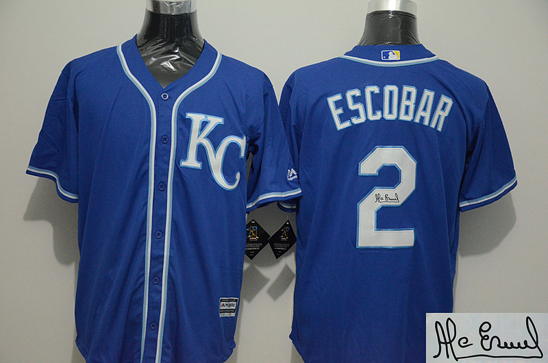 Royals 2 Alcides Escobar Royal Blue Signature Edition New Cool Base Jersey Royals 2 Alcides Escobar Royal Blue Signature Edition New Cool Base Jersey