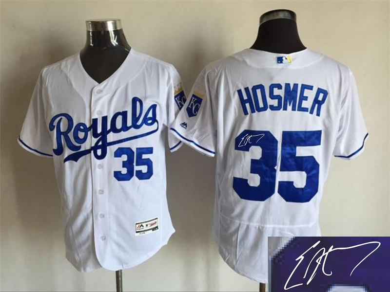 Royals 35 Eric Hosmer White Signature Edition Flexbase Jersey - Click Image to Close