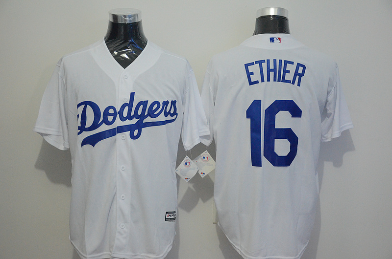 Dodgers 16 Andre Ethier White New Cool Base Jersey