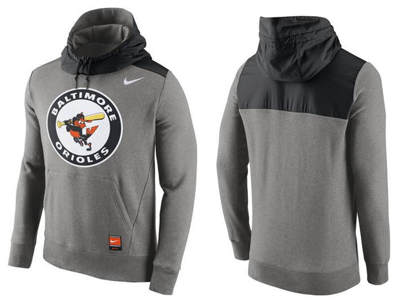 Nike Baltimore Orioles Grey Cooperstown Collection Hybrid Pullover Hoodie