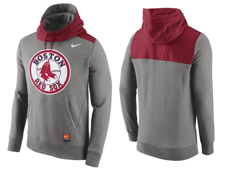 Nike Boston Red Sox Grey Cooperstown Collection Hybrid Pullover Hoodie