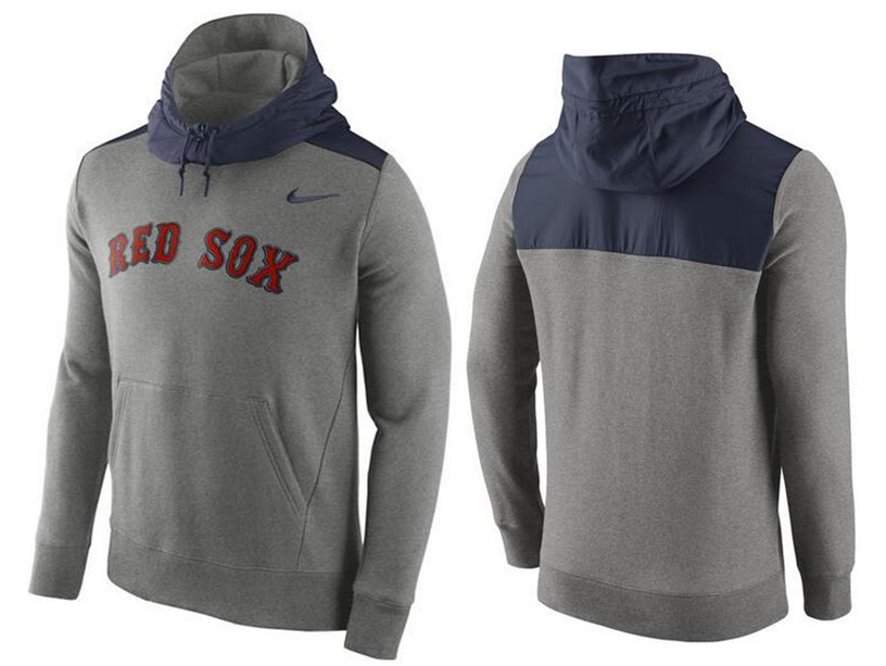 Nike Boston Red Sox Grey Cooperstown Collection Hybrid Pullover Hoodie02