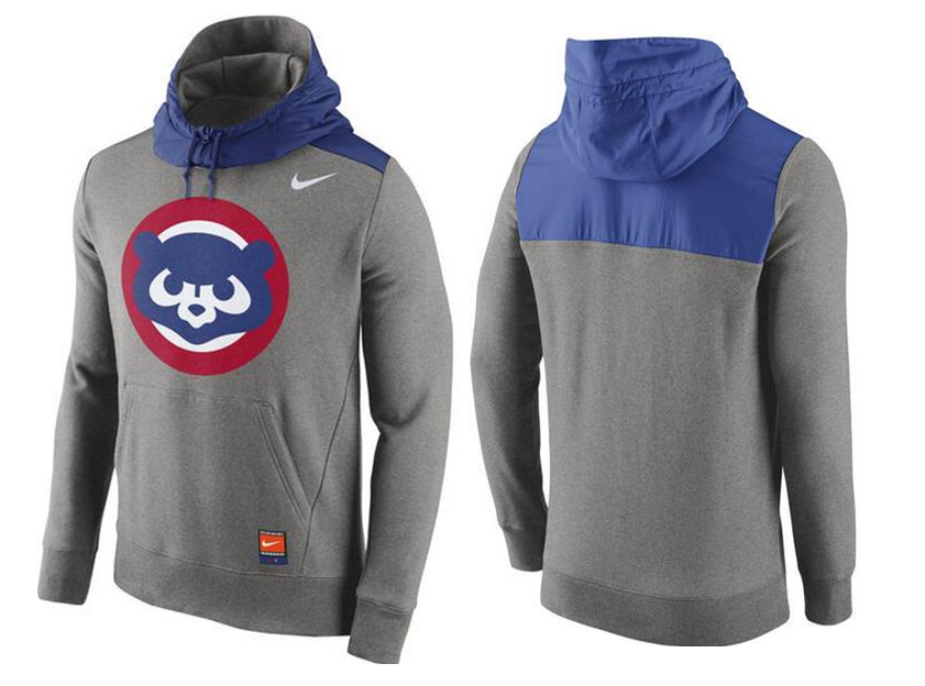 Nike Chicago Cubs Grey Cooperstown Collection Hybrid Pullover Hoodie