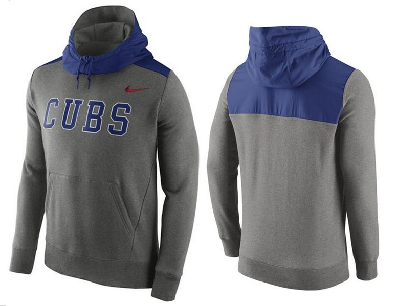 Nike Chicago Cubs Grey Cooperstown Collection Hybrid Pullover Hoodie02