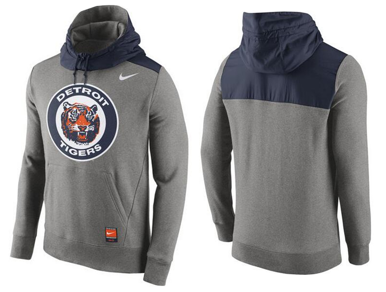 Nike Detroit Tigers Grey Cooperstown Collection Hybrid Pullover Hoodie02