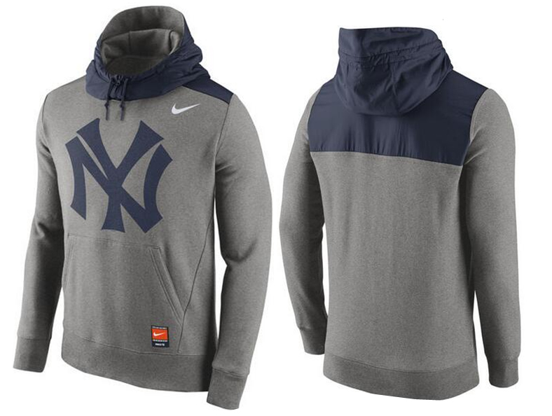 Nike New York Yankees Grey Cooperstown Collection Hybrid Pullover Hoodie02