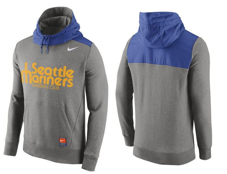 Nike Seattle Mariners Grey Cooperstown Collection Hybrid Pullover Hoodie