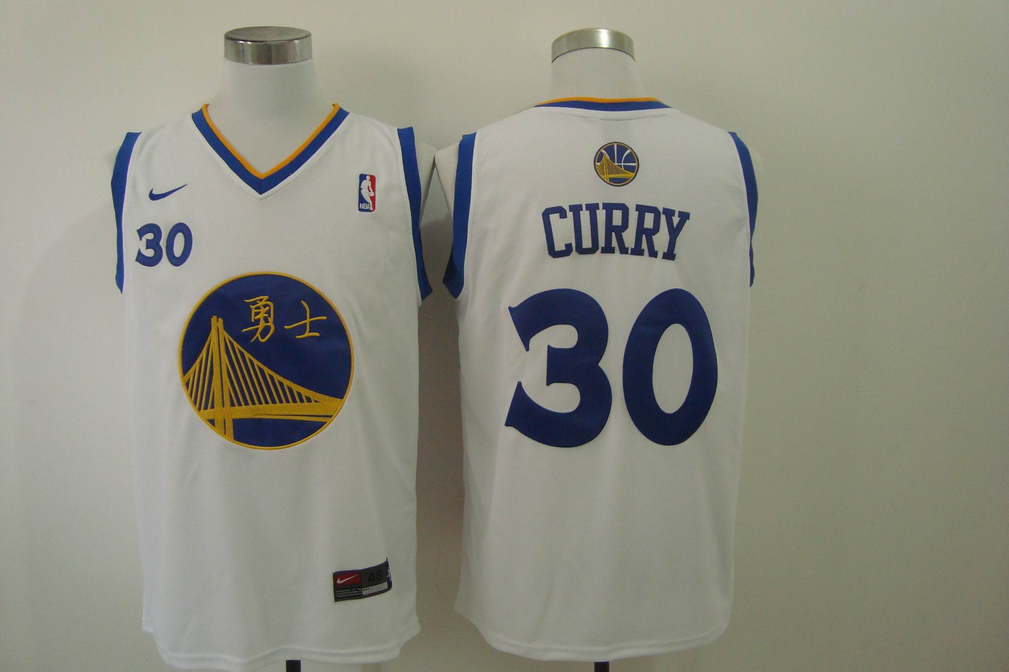 Warriors 30 Stephen Curry White Chinese Swingman Jersey - Click Image to Close