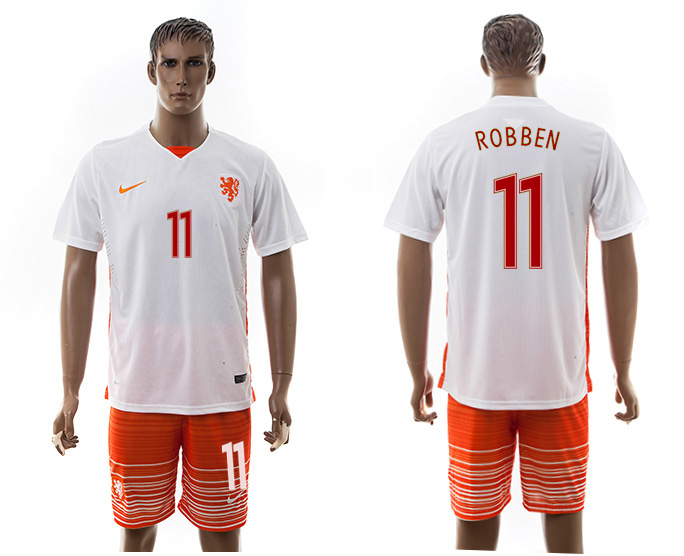 2016-17 Netherlands 11 ROBBEN Away Soccer Jersey