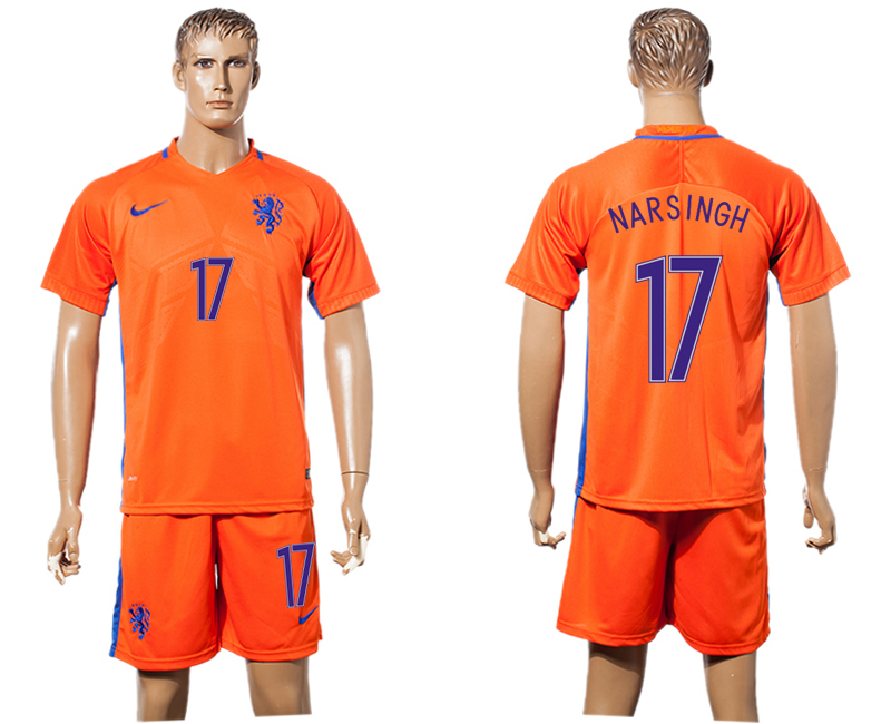2016-17 Netherlands 17 NARSINGH Home Soccer Jersey
