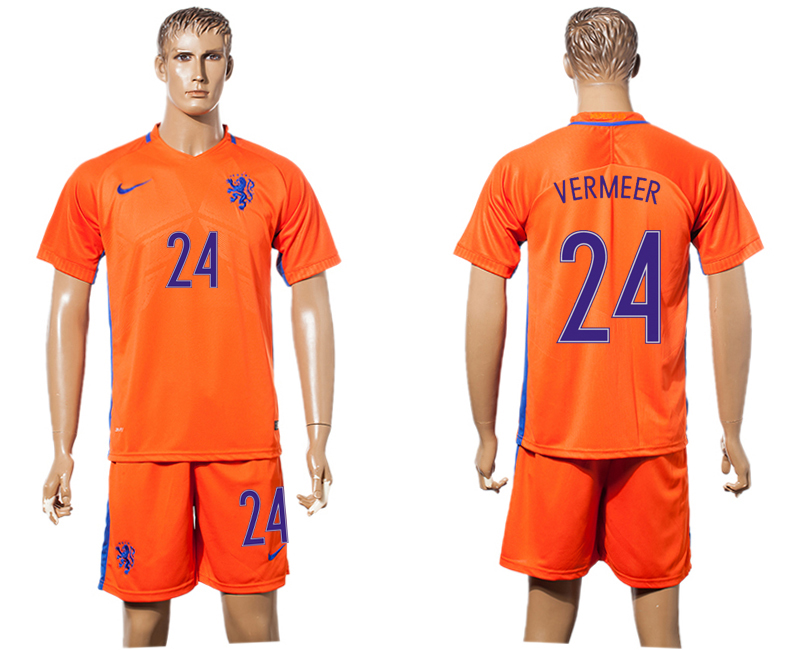 2016-17 Netherlands 24 VERMEER Home Soccer Jersey