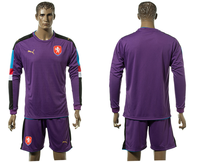 Czech Republic Goalkeeper Purple UEFA Euro 2016 Long Sleeve Soccer Jersey