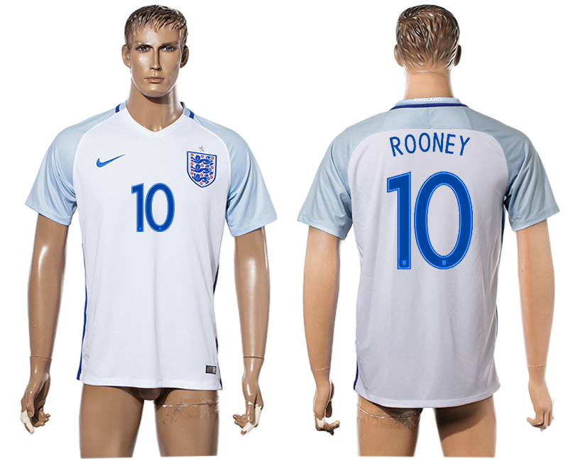 England 10 ROONEY Home UEFA Euro 2016 Thailand Soccer Jersey