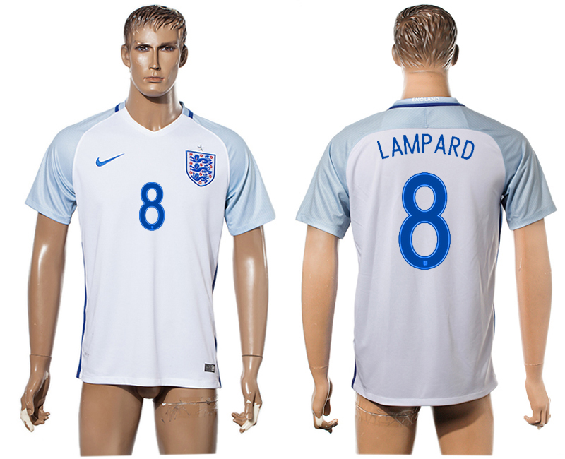 England 8 LAMPARD Home UEFA Euro 2016 Thailand Soccer Jersey