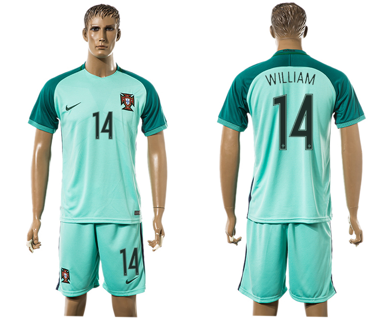 Portugal 14 WILLIAM Away UEFA Euro 2016 Soccer Jersey