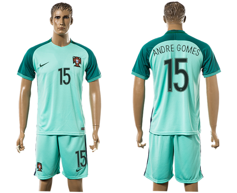 Portugal 15 ANDRE GOMES Away UEFA Euro 2016 Soccer Jersey