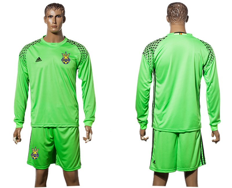 Ukraine Goalkeeper UEFA Euro 2016 Long Sleeve Soccer Jersey