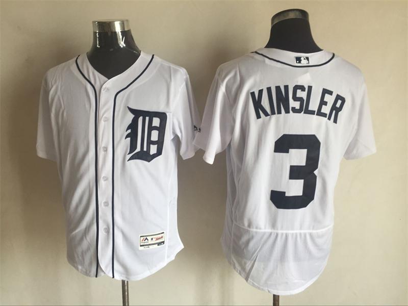 Tigers 3 Ian Kinsler White Flexbase Jersey