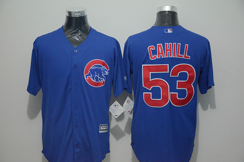 Cubs 53 Trevor Cahill Blue New Cool Base Jersey Cubs 53 Trevor Cahill Blue New Cool Base Jersey