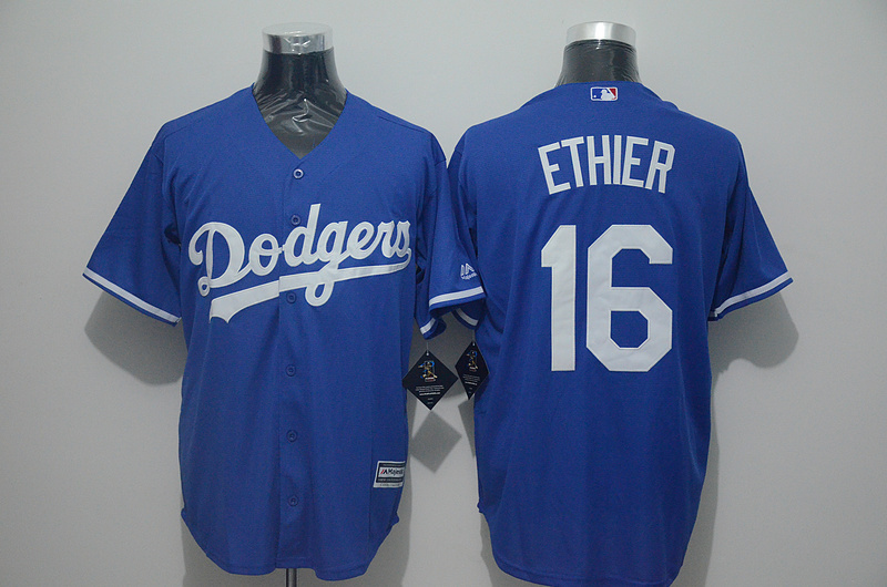 Dodgers 16 Andre Ethier Blue New Cool Base Jersey