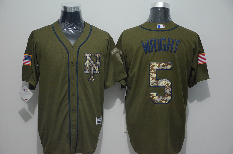 Mets 5 David Wright Olive Green New Cool Base Jersey