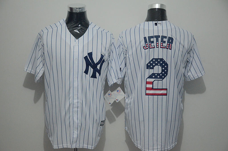 Yankees 2 Derek Jeter White US Flag New Cool Base Jersey Yankees 2 Derek Jeter White US Flag New Cool Base Jersey