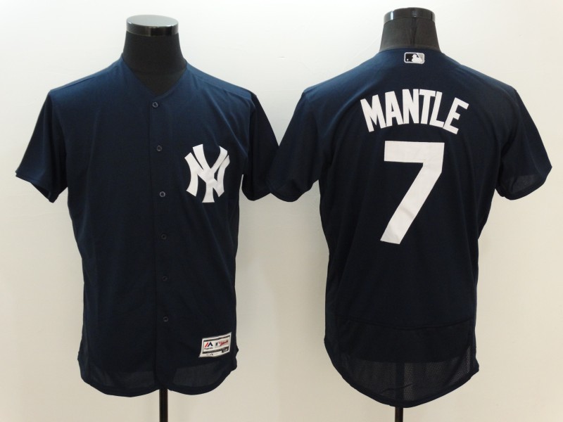 Yankees 7 Mickey Mantle Navy Flexbase Jersey