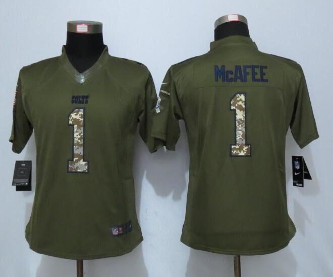 Nike Colts 1 Pat McAfee Green Salute To Service Women Limited Jersey