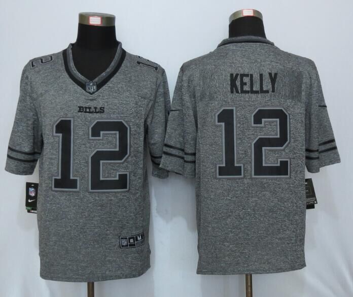 Nike Bills 12 Jim Kelly Gray Gridiron Gray Limited Jersey