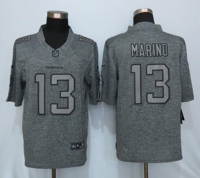 Nike Dolphins 13 Dan Marino Gray Gridiron Gray Limited Jersey