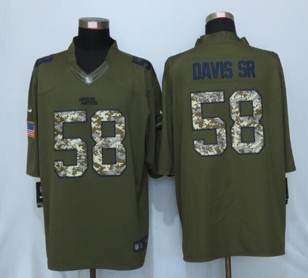 Nike Panthers 58 Thomas Davis Sr Green Salute To Service Limited Jersey