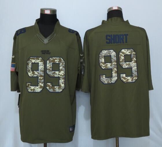 Nike Panthers 99 Kawann Short Green Salute To Service Limited Jersey