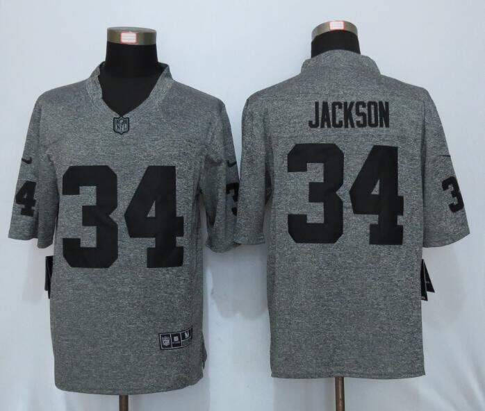 Nike Raiders 34 Bo Jackson Gray Gridiron Gray Limited Jersey