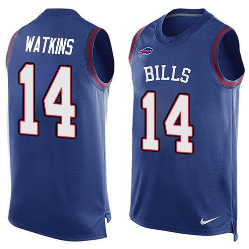 Nike Bills 14 Sammy Watkins Blue Player Name & Number Tank Top
