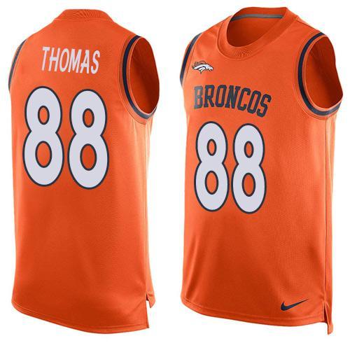 Nike Broncos 88 Demaryius Thomas Orange Player Name & Number Tank Top