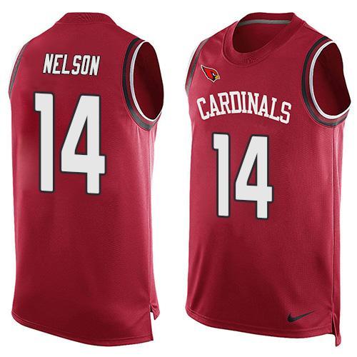 Nike Cardinals 14 J.J. Nelson Red Player Name & Number Tank Top - Click Image to Close