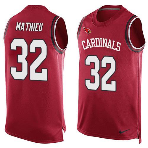 Nike Cardinals 32 Tyrann Mathieu Red Player Name & Number Tank Top - Click Image to Close