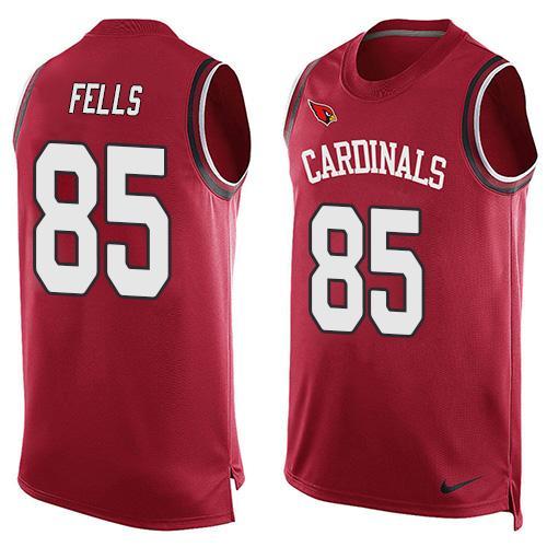 Nike Cardinals 85 Darren Fells Red Player Name & Number Tank Top - Click Image to Close