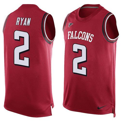 Nike Falcons 2 Matt Ryan Red Player Name & Number Tank Top
