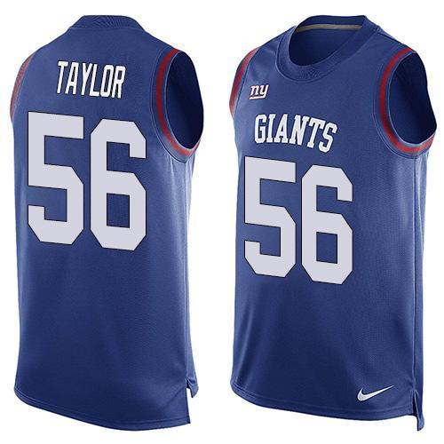 Nike Giants 56 Lawrence Taylor Blue Player Name & Number Tank Top