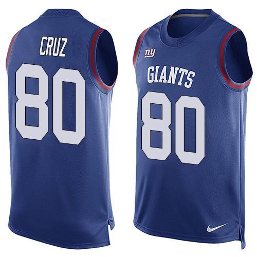 Nike Giants 80 Victor Cruz Blue Player Name & Number Tank Top