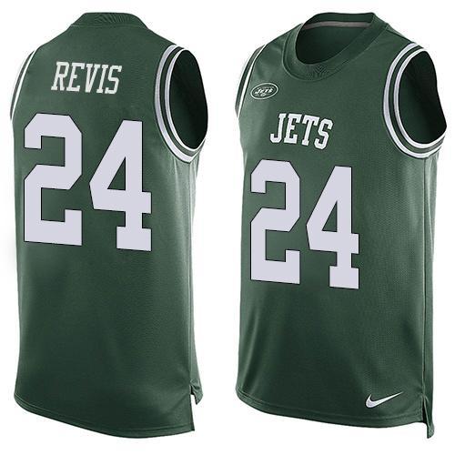 Nike Jets 24 Darrelle Revis Green Player Name & Number Tank Top