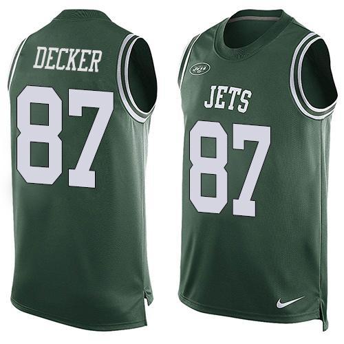 Nike Jets 87 Eric Decker Green Player Name & Number Tank Top