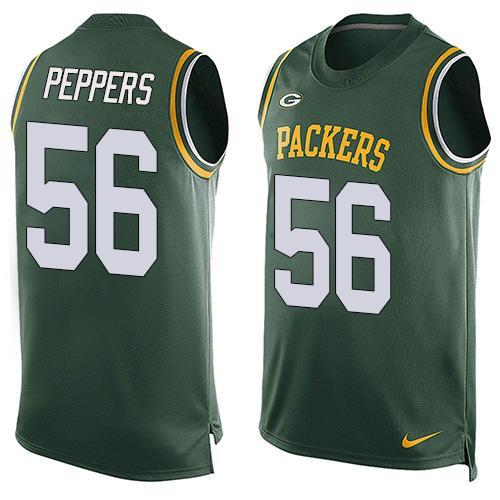 Nike Packers 56 Julius Peppers Green Player Name & Number Tank Top