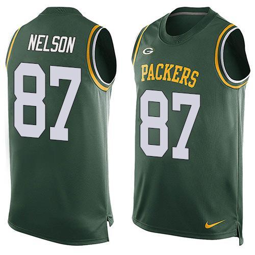 Nike Packers 87 Jordy Nelson Green Player Name & Number Tank Top