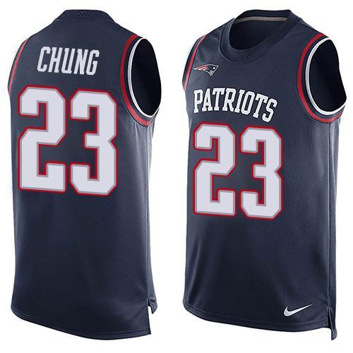 Nike Patriots 23 Patrick Chung Blue Player Name & Number Tank Top - Click Image to Close