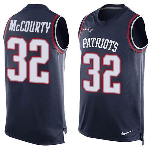 Nike Patriots 32 Devin McCourty Blue Player Name & Number Tank Top - Click Image to Close